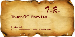 Thurzó Rozvita névjegykártya